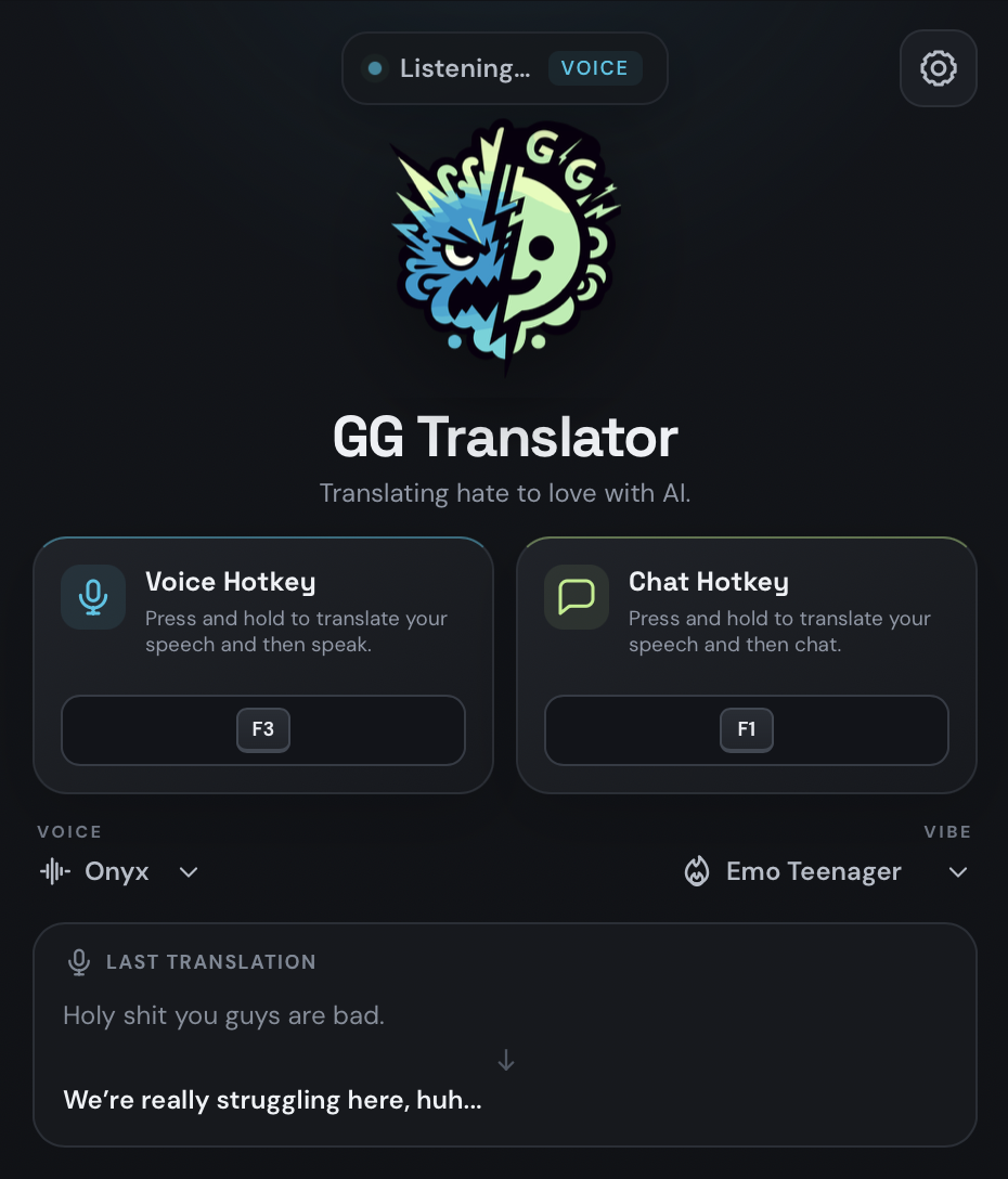 GG Translator program pictured